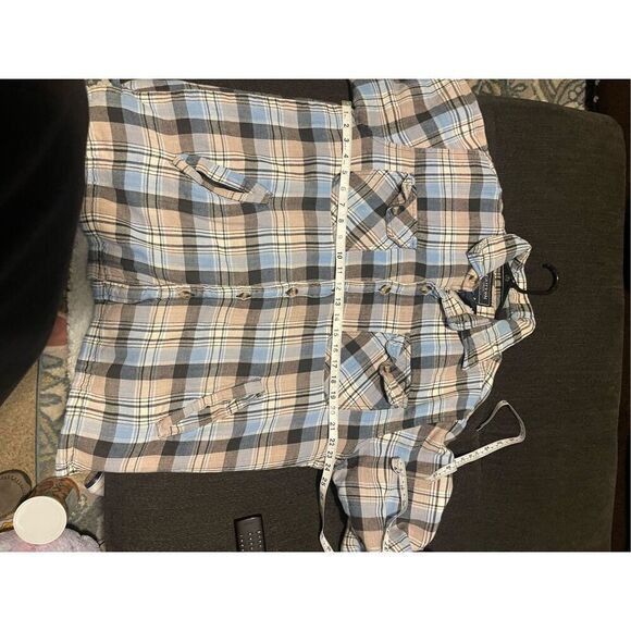 Canyon Creek Womens Multicolor Plaid Collared Faux Fur Lined Shacket Size Large - Picture 8 of 10